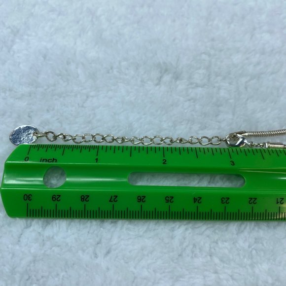 Silver Color Statement Piece Necklace Pendant Chain Multicolor Stones Extender - Picture 6 of 16